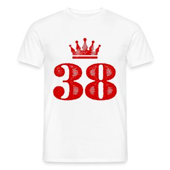 38 Nombre Couronne - T-shirt homme - blanc - Devant - AI Model Male 178 dark (178cm)