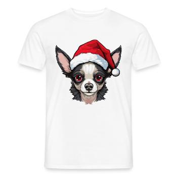 Chihuahua Dog Christmas Portrait Xmas - Men's T-Shirt - white - Front - AI Model Male 178 dark (178cm)