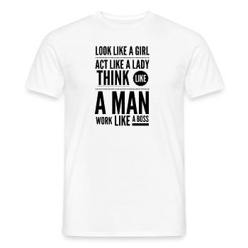 Travailler comme un patron - T-shirt homme - blanc - Devant - AI Model Male 178 dark (178cm)