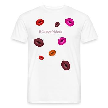 Bützje, baisers, roi, carnaval, lèvres - T-shirt homme - blanc - Devant - AI Model Male 178 dark (178cm)