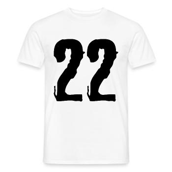 22 number jersey - Men's T-Shirt - white - Front - AI Model Male 178 dark (178cm)