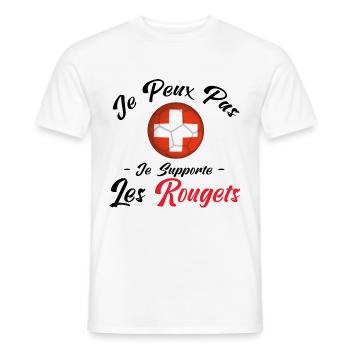 je peux pas je supporte les Rougets. suisse - T-shirt homme - blanc - Devant - AI Model Male 178 dark (178cm)