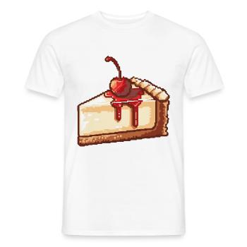 Cheesecake Pixel Symbol Kuchen - Männer T-Shirt - Weiß - Vorne - AI Model Male 178 dark (178cm)