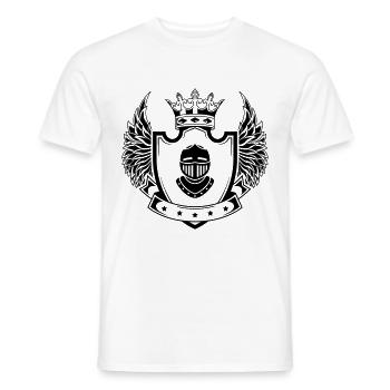 Ritter Helm wappen - Männer T-Shirt - Weiß - Vorne - AI Model Male 178 dark (178cm)
