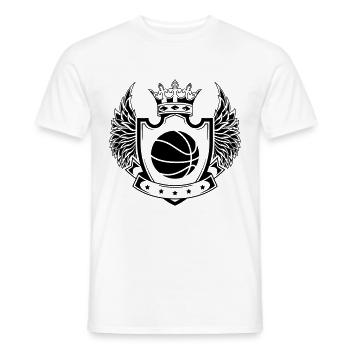 Basketball Crest - Men's T-Shirt - white - Front - AI Model Male 178 dark (178cm)