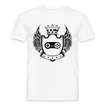 Gamepad Coat of Arms Gamer - Men's T-Shirt - white - Front - AI Model Male 178 dark (178cm)