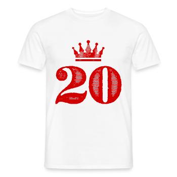20 Zahl Krone - Männer T-Shirt - Weiß - Vorne - AI Model Male 178 dark (178cm)