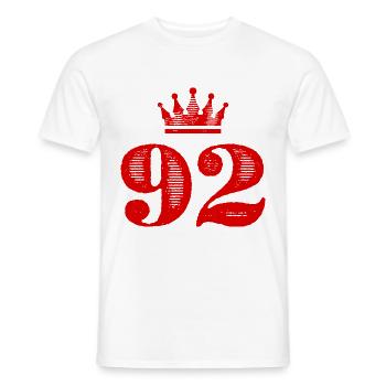 92 Number crown - Men's T-Shirt - white - Front - AI Model Male 178 dark (178cm)