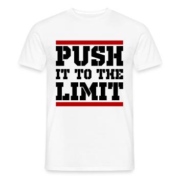 Push It To The Limit Training Saying - Men's T-Shirt - white - Front - AI Model Male 178 dark (178cm)