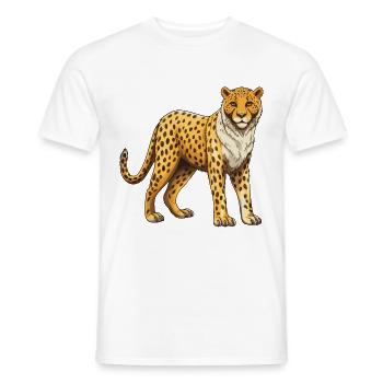 Gepard Tier - Männer T-Shirt - Weiß - Vorne - AI Model Male 178 dark (178cm)
