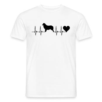 Australian Shepherd, Dog, Heart, Pulse, Animals, ECG - Men's T-Shirt - white - Front - AI Model Male 178 dark (178cm)
