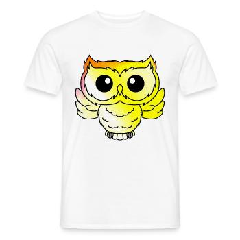 Eule Comic Tier - Männer T-Shirt - Weiß - Vorne - AI Model Male 178 dark (178cm)