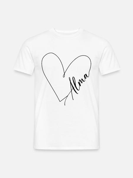 Alma Name Heart Line - Men's T-Shirt - white