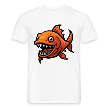 Piranha Fische Comic - Männer T-Shirt - Weiß - Vorne - AI Model Male 178 dark (178cm)