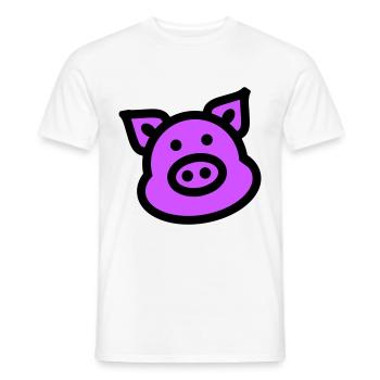 Pig Animal Pink - Men's T-Shirt - white - Front - AI Model Male 178 dark (178cm)