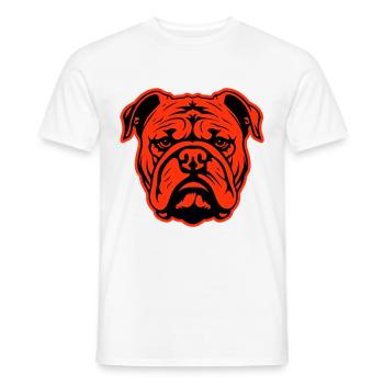 Bulldog Hund Kopf - Männer T-Shirt - Weiß - Vorne - AI Model Male 178 dark (178cm)