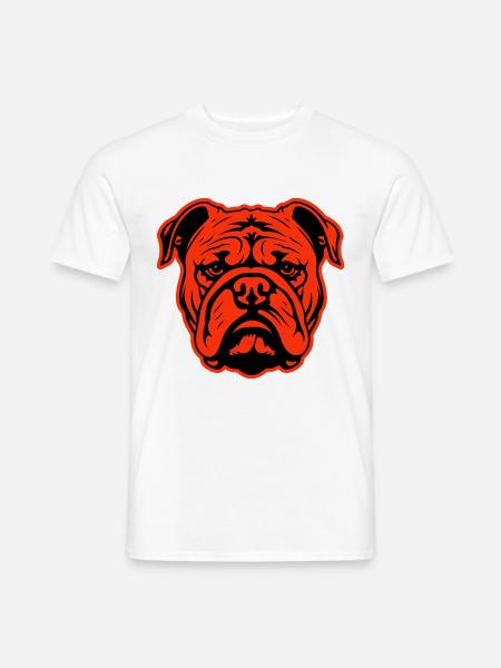 Bulldog Dog Head - Men's T-Shirt - white