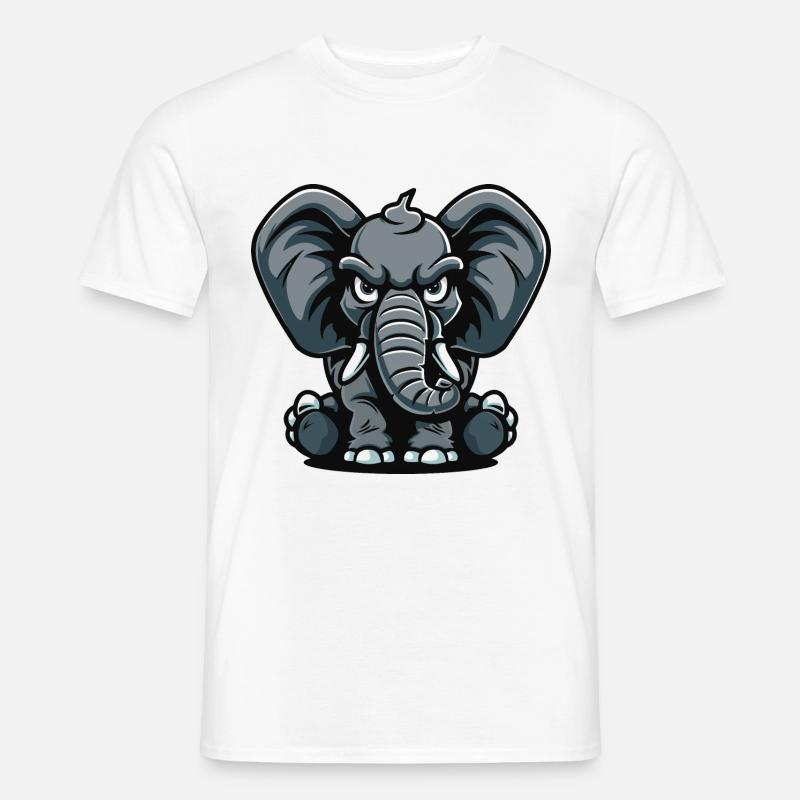 Elefant Comic - Männer T-Shirt - Weiß