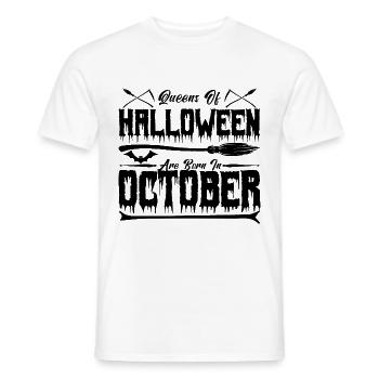 Halloween queens were born in October - Men's T-Shirt - white - Front - AI Model Male 178 dark (178cm)