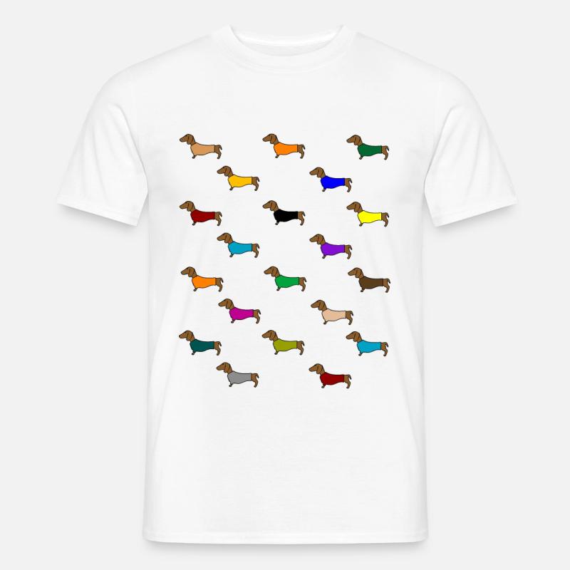 Dackel Muster - Männer T-Shirt - Weiß