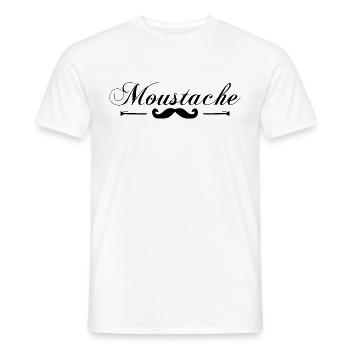 moustache, Idée cadeau d'élégance. - T-shirt homme - blanc - Devant - AI Model Male 178 dark (178cm)