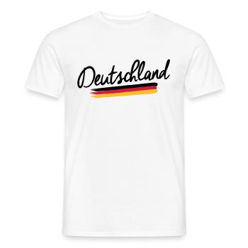 Allemagne - Allemagne - drapeau de la République - T-shirt homme - blanc - Devant - AI Model Male 178 dark (178cm)