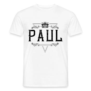 Paul Name - Männer T-Shirt - Weiß - Vorne - AI Model Male 178 dark (178cm)
