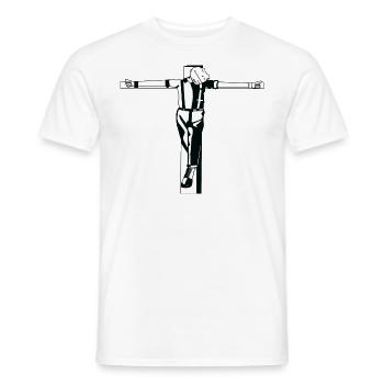 crucified pedro - Men's T-Shirt - white - Front - AI Model Male 178 dark (178cm)