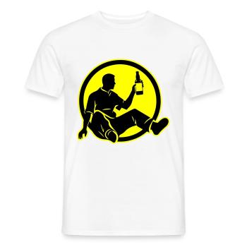 Bière buvant Silhouette Party - T-shirt homme - blanc - Devant - AI Model Male 178 dark (178cm)