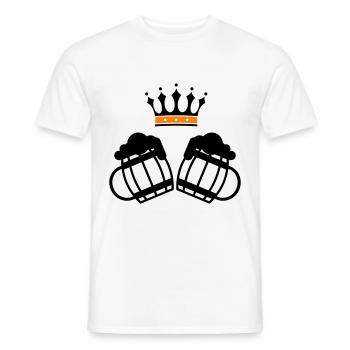 Couronne de bière - T-shirt homme - blanc - Devant - AI Model Male 178 dark (178cm)