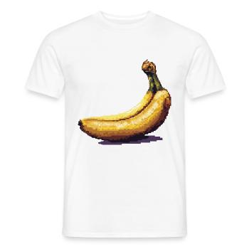Icône Pixel Banane - T-shirt homme - blanc - Devant - AI Model Male 178 dark (178cm)