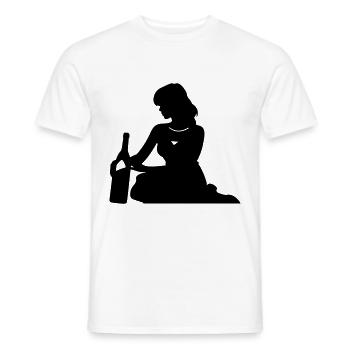 Silhouette Frau Drinking - Männer T-Shirt - Weiß - Vorne - AI Model Male 178 dark (178cm)