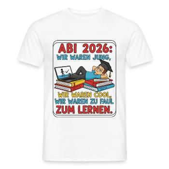 ABI 2026 : Trop paresseux pour étudier - T-shirt homme - blanc - Devant - AI Model Male 178 dark (178cm)