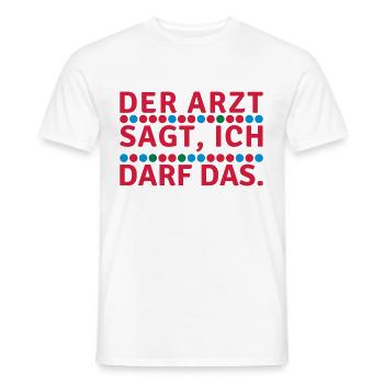 Arzt Spruch Logo Geschenkidee Symbol Party witzig - Männer T-Shirt - Weiß - Vorne - AI Model Male 178 dark (178cm)