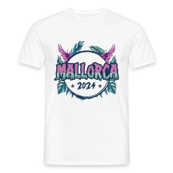 Mallorca 2024 Urlaub - Männer T-Shirt - Weiß - Vorne - AI Model Male 178 dark (178cm)