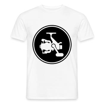 Fishing reel symbol icon - Men's T-Shirt - white - Front - AI Model Male 178 dark (178cm)
