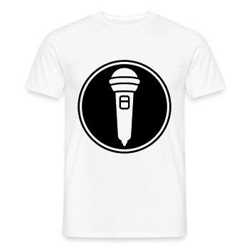 Icône du microphone - T-shirt homme - blanc - Devant - AI Model Male 178 dark (178cm)