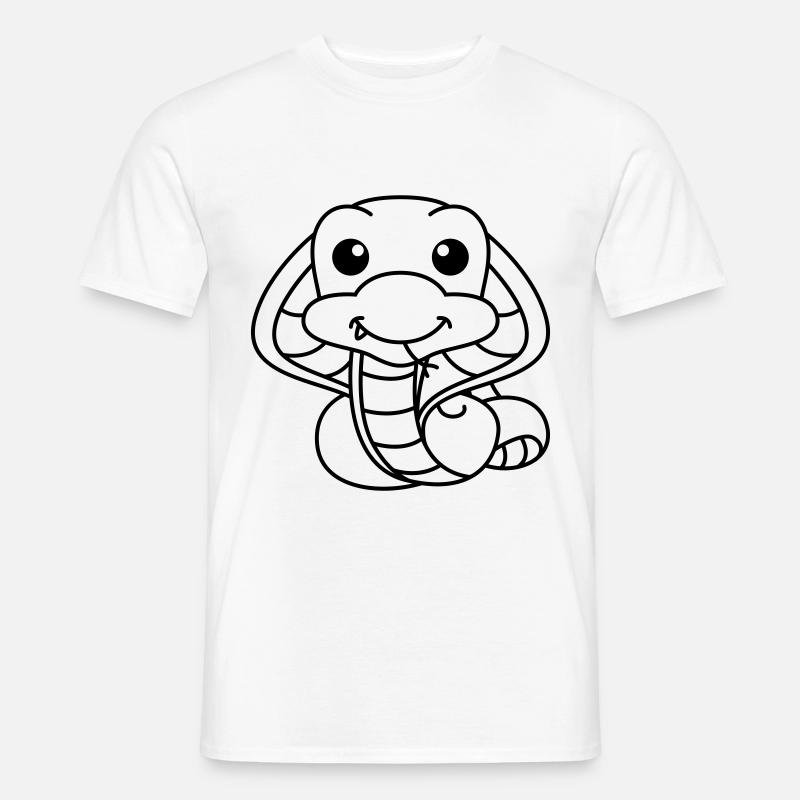 Schlange Kobra Comic Tier - Männer T-Shirt - Weiß
