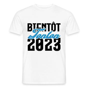Cadeau Annonce grossesse bientôt Tonton 2023.Oncle - T-shirt homme - blanc - Devant - AI Model Male 178 dark (178cm)