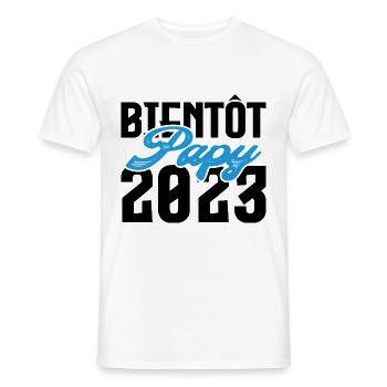 Cadeau Annonce grossesse bientôt Papy 2023. - T-shirt homme - blanc - Devant - AI Model Male 178 dark (178cm)