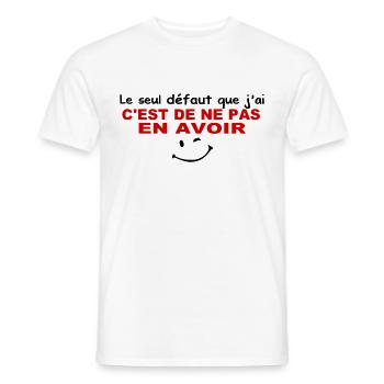 Humour J'ai pas de défaut Design Drôle - T-shirt homme - blanc - Devant - AI Model Male 178 dark (178cm)