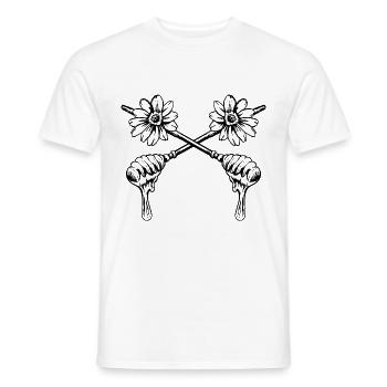 Bee Beekeeper Nature Conservation Honey Environment - Men's T-Shirt - white - Front - AI Model Male 178 dark (178cm)