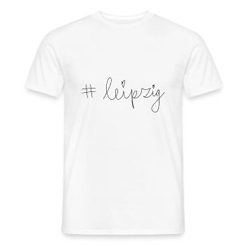 Hashtag Leipzig mask - Men's T-Shirt - white - Front - AI Model Male 178 dark (178cm)