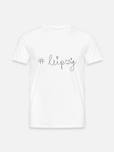 Hashtag Leipzig Maske - Männer T-Shirt - Weiß