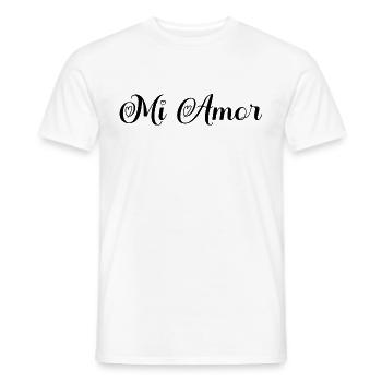 Mi Amor - Mon amour - Cadeau saint valentin. - T-shirt homme - blanc - Devant - AI Model Male 178 dark (178cm)