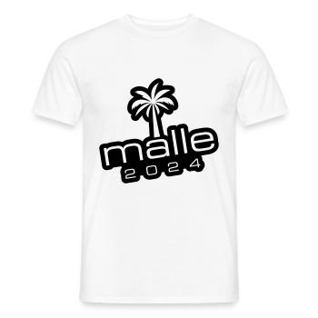 Malle 2024 Mallorca Palme - Männer T-Shirt - Weiß - Vorne - AI Model Male 178 dark (178cm)