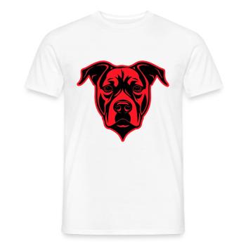 Staffordshire Bull Terrier Dog Head - Men's T-Shirt - white - Front - AI Model Male 178 dark (178cm)
