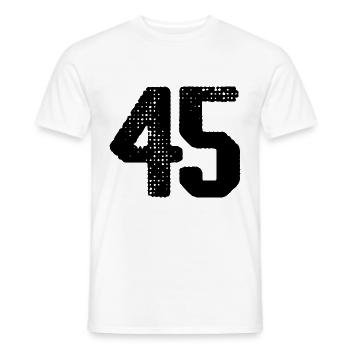 45 Zahl Trikot - Männer T-Shirt - Weiß - Vorne - AI Model Male 178 dark (178cm)