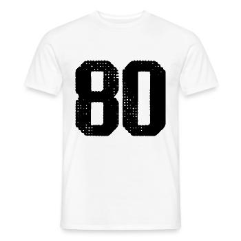 80 Zahl Trikot - Männer T-Shirt - Weiß - Vorne - AI Model Male 178 dark (178cm)