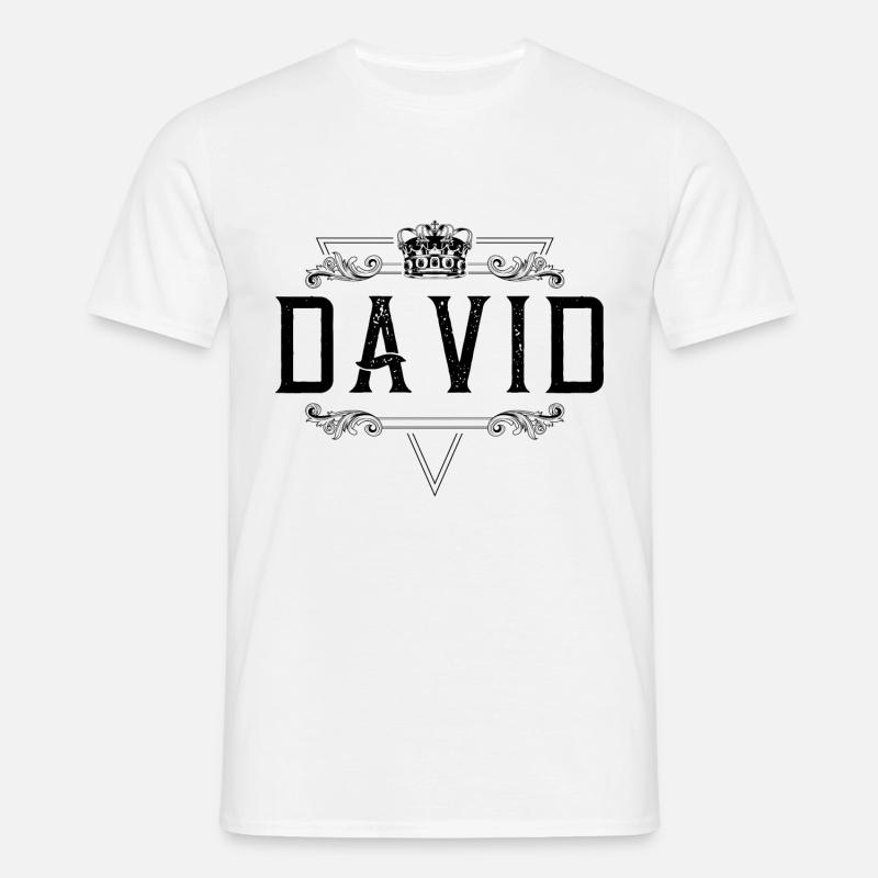 David Name - Männer T-Shirt - Weiß